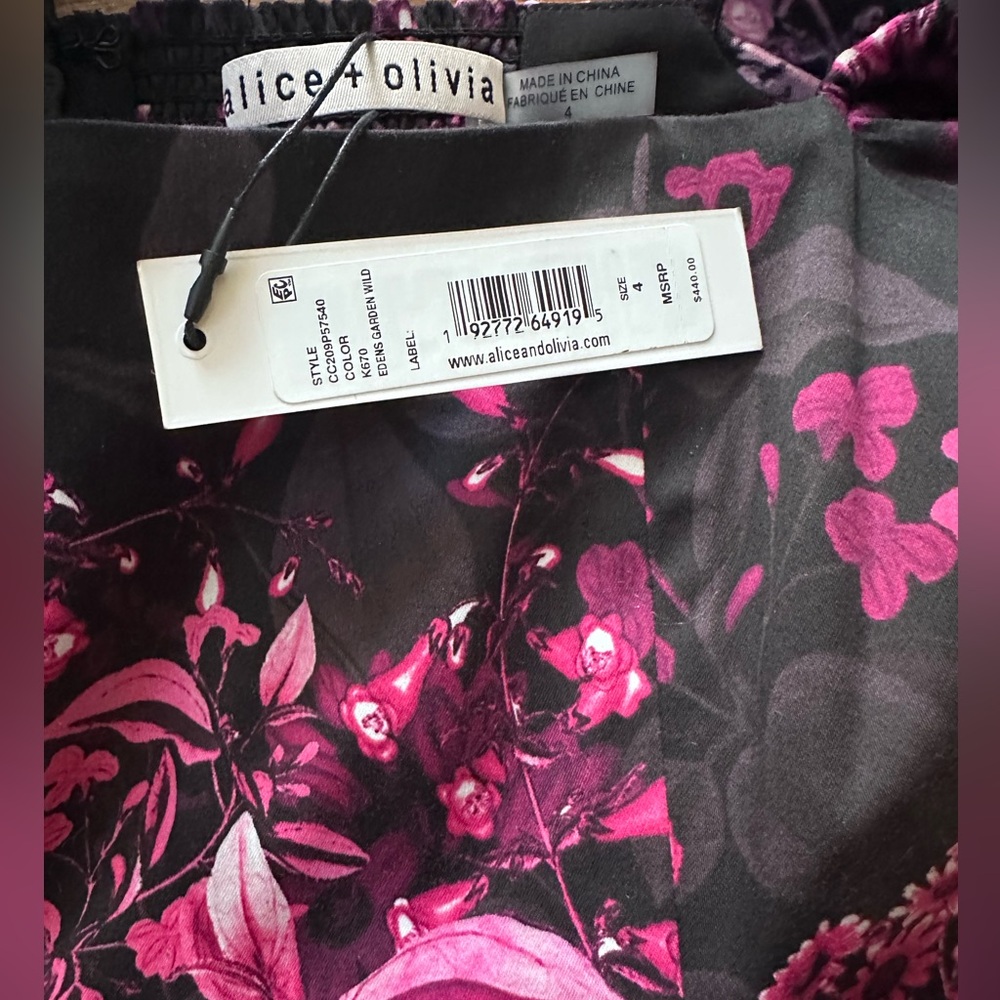NWT Alice + Olivia Emmalou Tiered Puff Sleeve Mini Dress - Picture 4 of 13